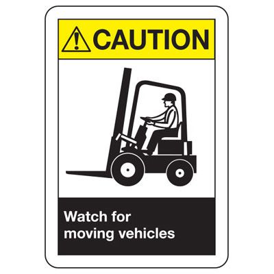 ANSI Signs - Caution Watch For Moving Vehicles