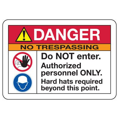 Danger Signs - No Trespassing Do Not Enter