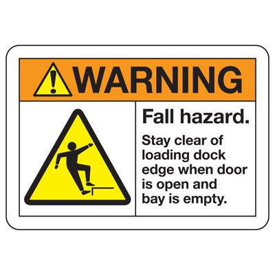 ANSI Safety Signs - Warning Fall Hazard Stay Clear