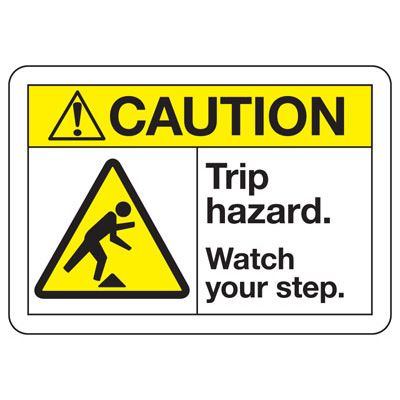 ANSI Safety Signs - Caution Trip Hazard