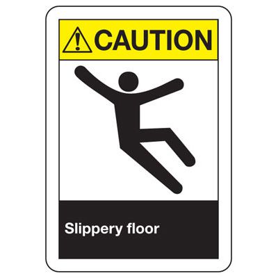 ANSI Caution Slippery Floor Signs