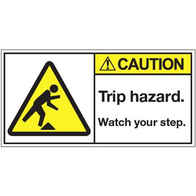 ANSI Warning Labels - Caution Trip Hazard