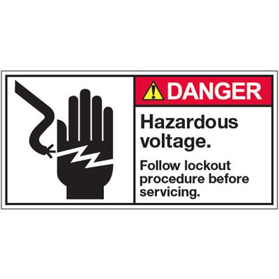 ANSI Warning Labels - Danger Hazardous Voltage