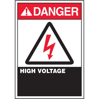 ANSI Warning Labels - Danger High Voltage