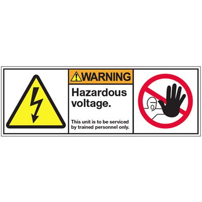 ANSI Warning Labels - Warning Hazardous Voltage