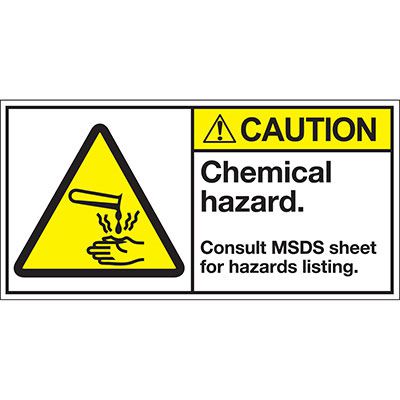 ANSI Warning Labels - Caution Chemical Hazard