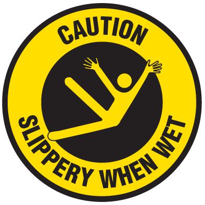 Floor Safety Signs - Caution Slippery When Wet