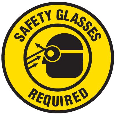 Floor Safety Signs - Safety Glasses Required