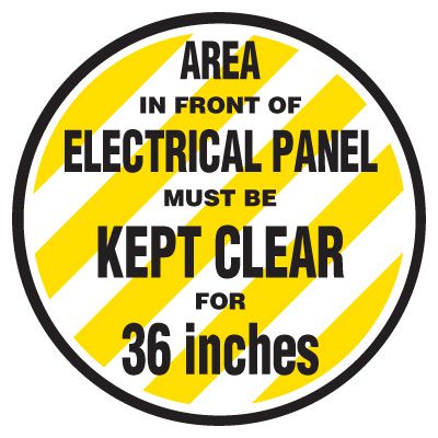 Floor Safety Signs - Area In Front Of Electrical Panel Must Be Kept Clear