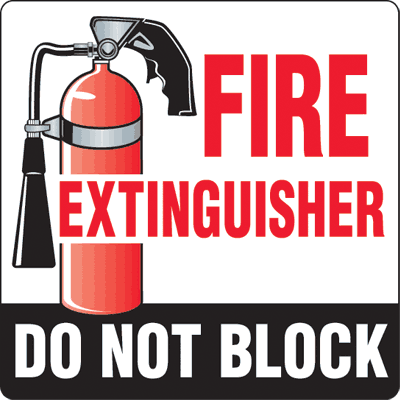 Fire Extinguisher Do Not Block (with Graphic) Floor Decal