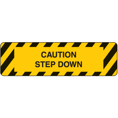 Anti-Slip Stair Treads - Caution Step Down
