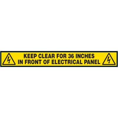 Keep Clear Arc Flash Floor Marking Strip