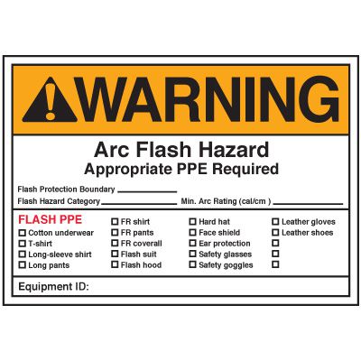 Arc Flash Labels - Warning Arc Flash Hazard