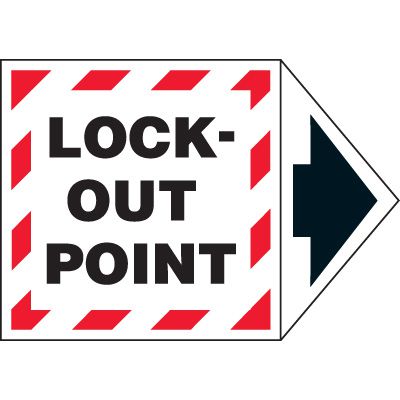 Lock Out Point 2-Part Vinyl Arrow Label