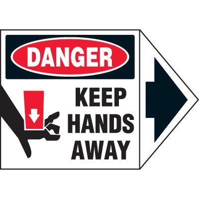 Arrow Labels - Danger Keep Hands Away