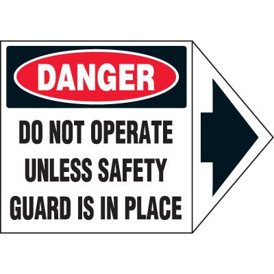 Arrow Labels - Danger Do Not Operate