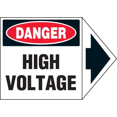 Danger High Voltage - Arrow Labels