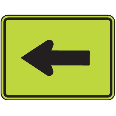 Arrow Left Graphic Only - Fluorescent Pedestrian Signs