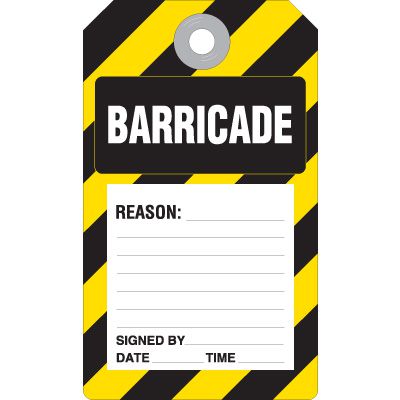 Barricade Accident Prevention Tag