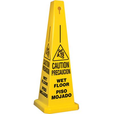Bilingual Caution Wet Floor Cone