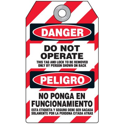 DuroTag™ Danger Do Not Operate Bilingual Lockout Tagout Tags