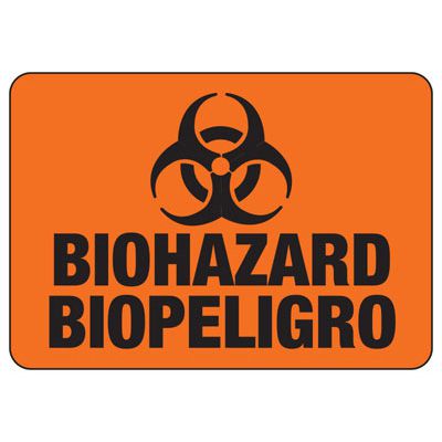 Bilingual Biohazard Sign