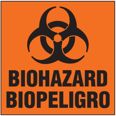 Bilingual Biohazard Labels