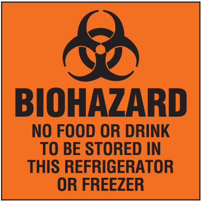 Biohazard Labels On-A-Roll - No Food Or Drink