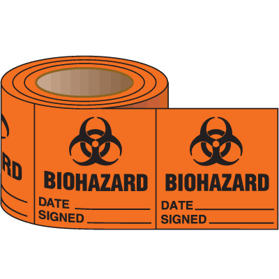 Write-On Biohazard Labels On-A-Roll