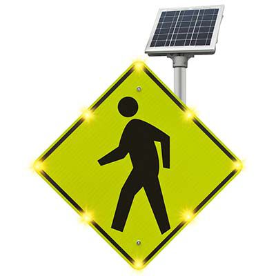 Flashing LED Pedestrian Crossing Sign