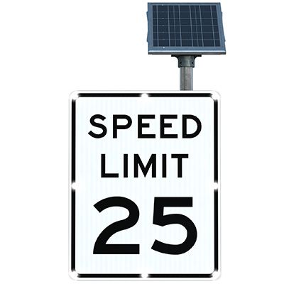 BlinkerSign® Solar Powered Flashing LED Signs - SPEED LIMIT 25