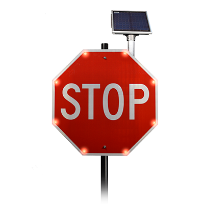 BlinkerStop® Solar Powered Flashing LED Stop Sign