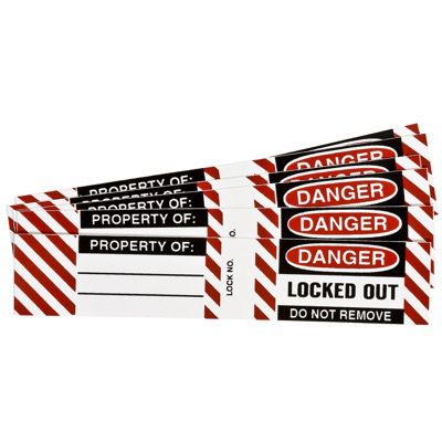 Brady® 50280 Vinyl Danger Locked Out Do Not Remove Padlock Labels - 6PK