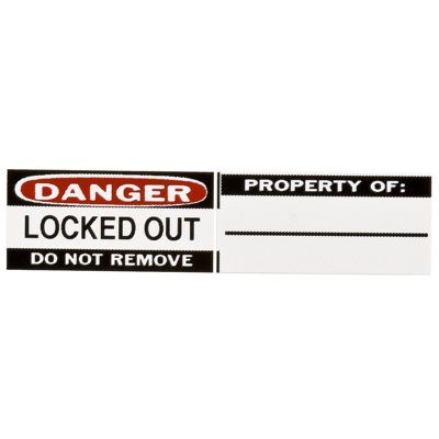 Brady 50289 Danger - Locked Out Durable Vinyl Labels for Aluminum Padlocks - 6PK