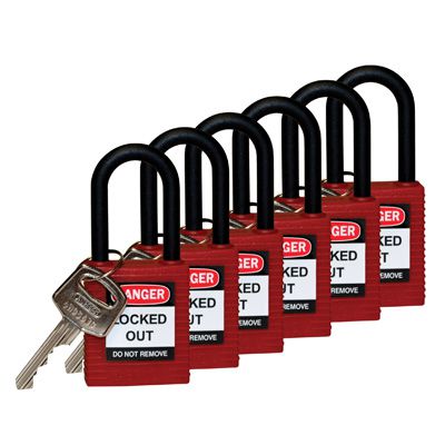 Brady Nylon Shackle 1.5" Safety Locks - Keyed Alike