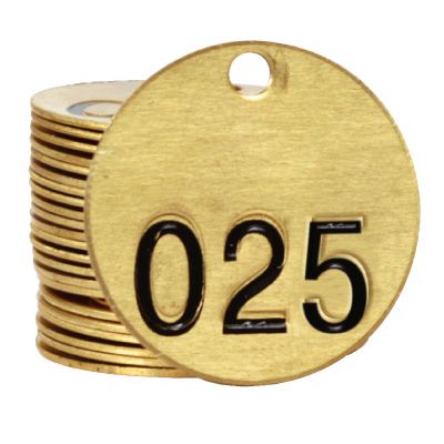 Standard Numbered Brass Valve Tags