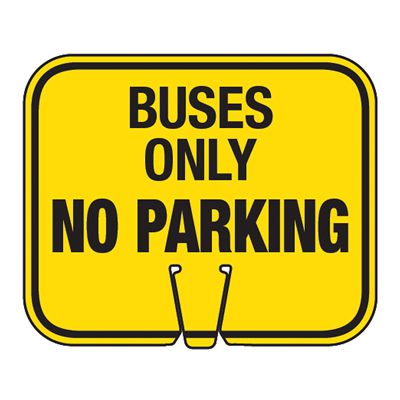 Traffic Cone Signs - Buses Only No Parking