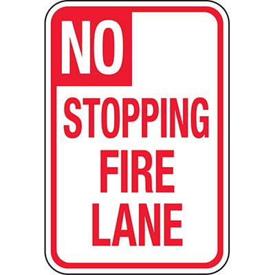 California No Parking Signs - No Stopping Fire Lane