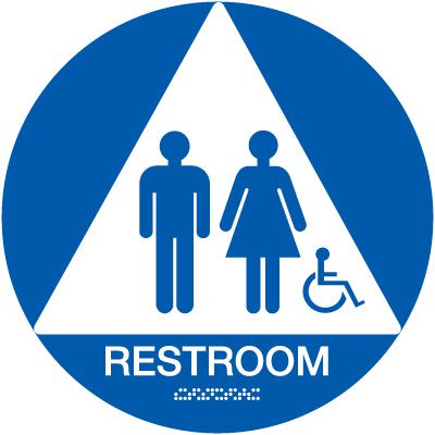 Handicap Restroom Signs - California Men & Women