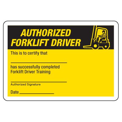 Certification Photo Wallet Cards - Authorized Forklift Driver