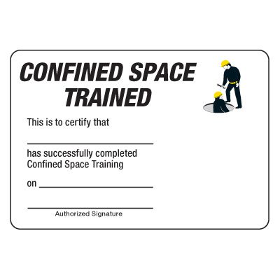 Certification Photo Wallet Cards - Confined Space Trained