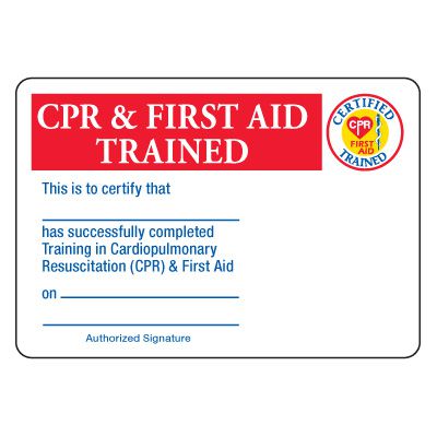 Certification Photo Wallet Cards - CPR & First Aid Trained