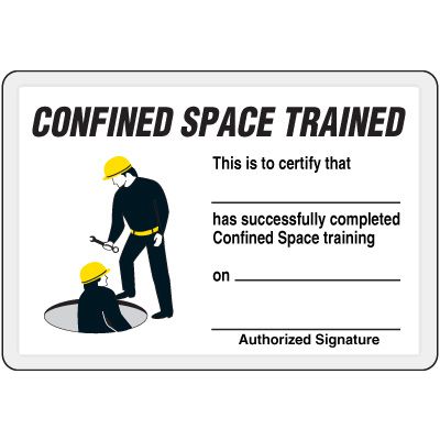 Confined Space Trained Card