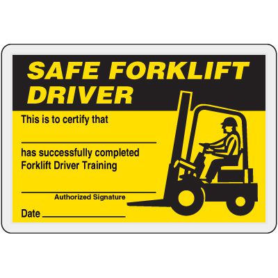 Safe Forklift Driver Card