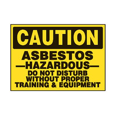 Chemical Safety Labels - Caution Asbestos Hazardous