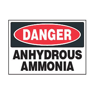 Chemical Safety Labels - Danger Anhydrous Ammonia