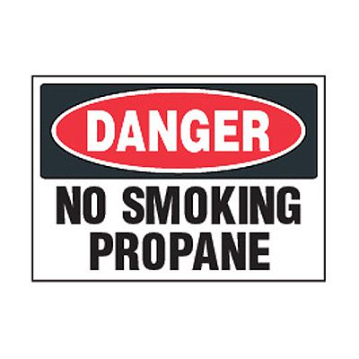 Chemical Safety Labels - Danger No Smoking Propane
