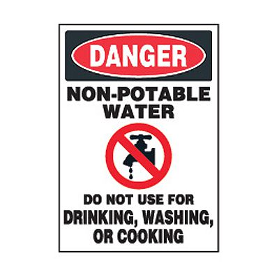 Chemical Safety Labels - Danger Non-Potable Water