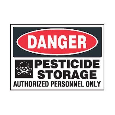 Chemical Safety Labels - Danger Pesticide Storage