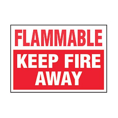 Chemical Safety Labels - Flammable Keep Fire Away